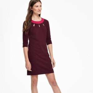Boden Burgundy Dress with Pink Accents